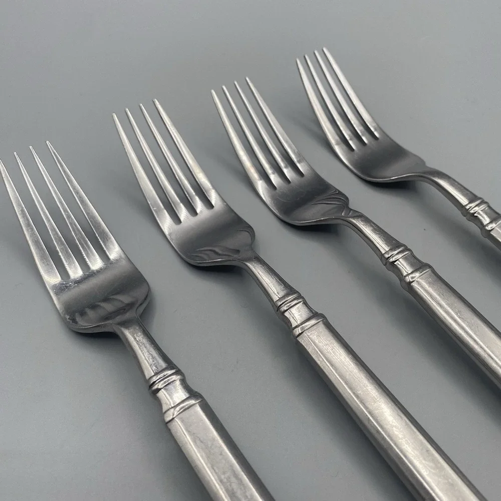 Hampton Silversmiths OPTIMUM  4pcs Dinner Forks Frosted Stainless Flatware 8